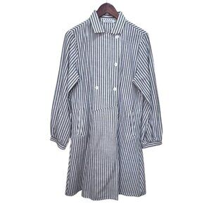 Miss Look Lightweght Striped Peacoat Trench Coat Size Large